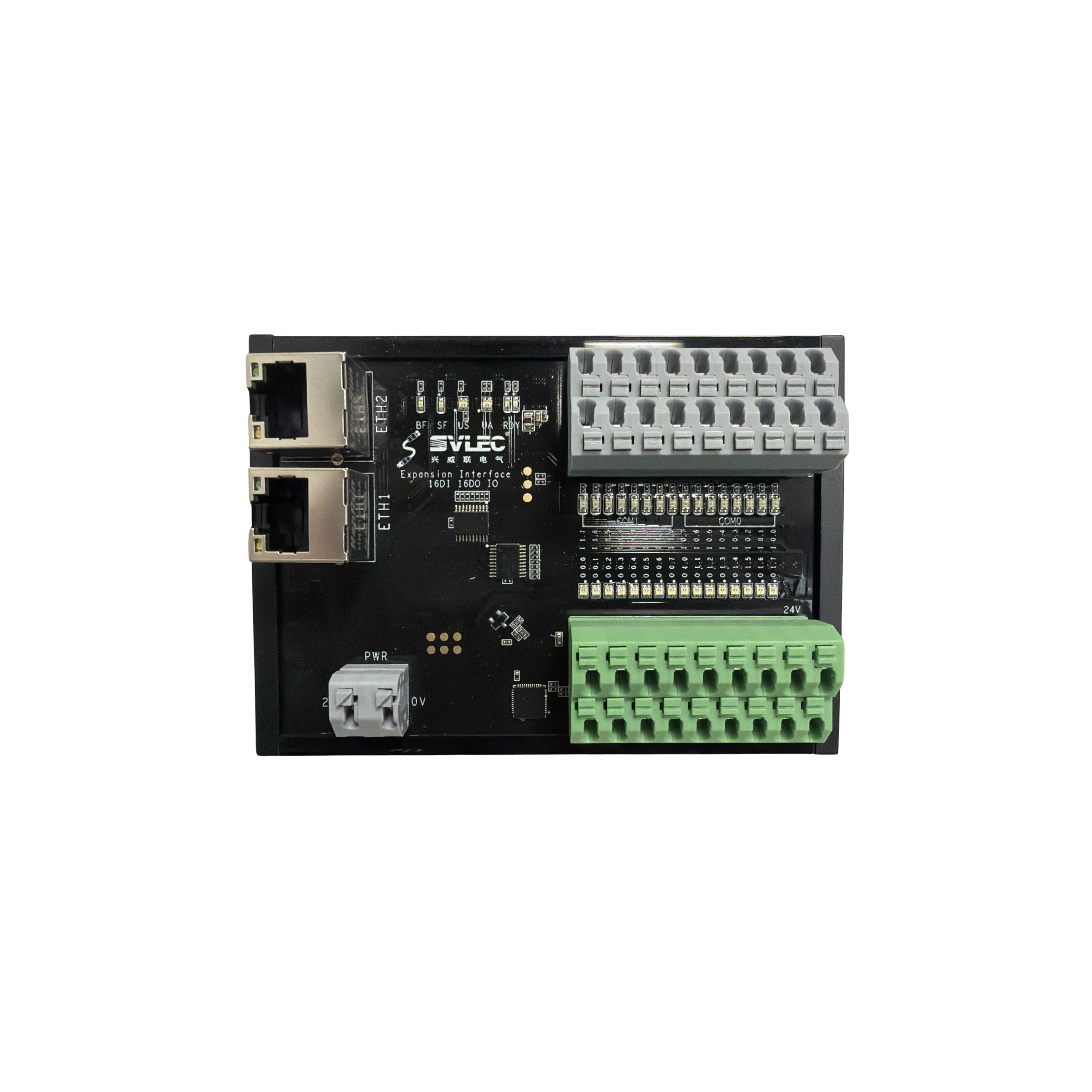EtherNet/IP communication terminal desktop remote IO module, 16 PNP/NPN input signals + 16 PNP transistor output signals