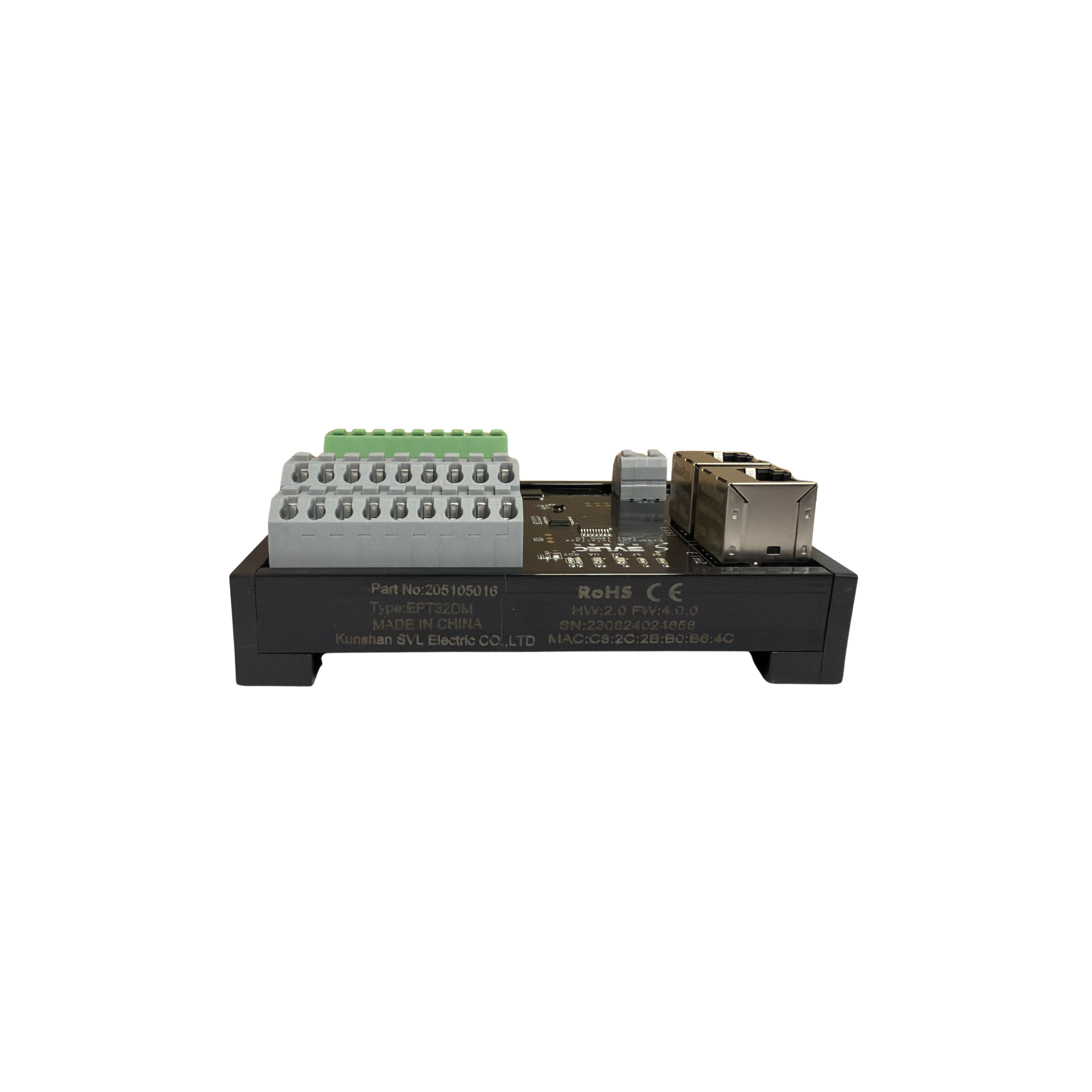 EtherNet/IP communication terminal desktop remote IO module, 16 PNP/NPN input signals + 16 PNP transistor output signals