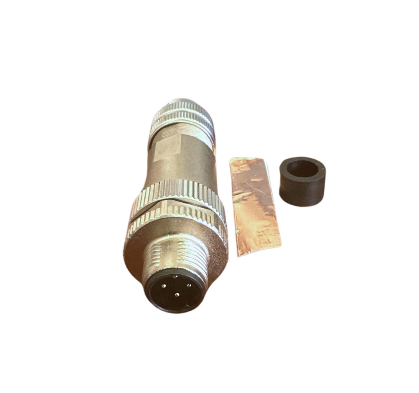 M12, D buckle 4-pin male, straight, PG7, screw crimping, shielding