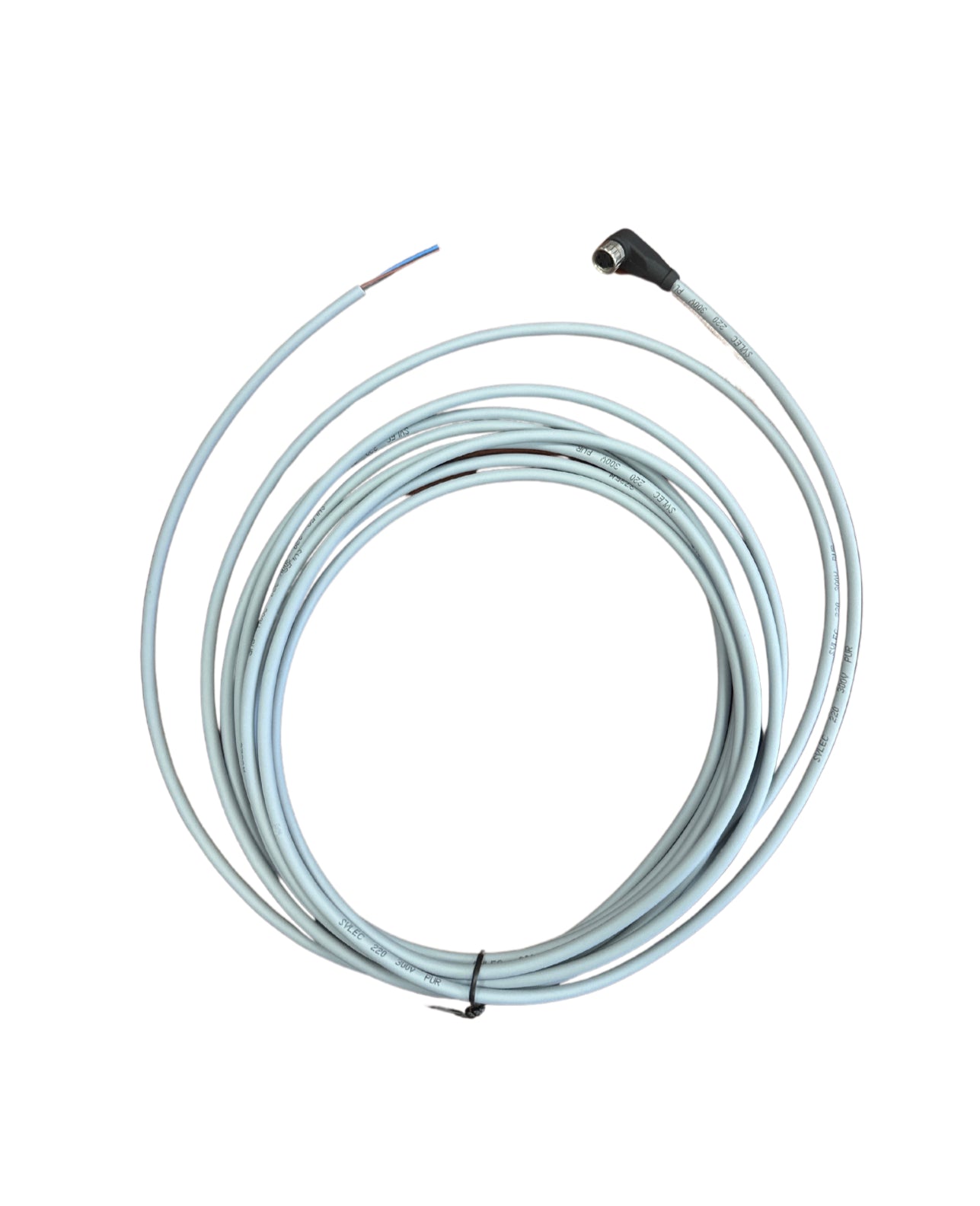 M8, 3Pins Female 90 cable With open ended wires 5m, no light