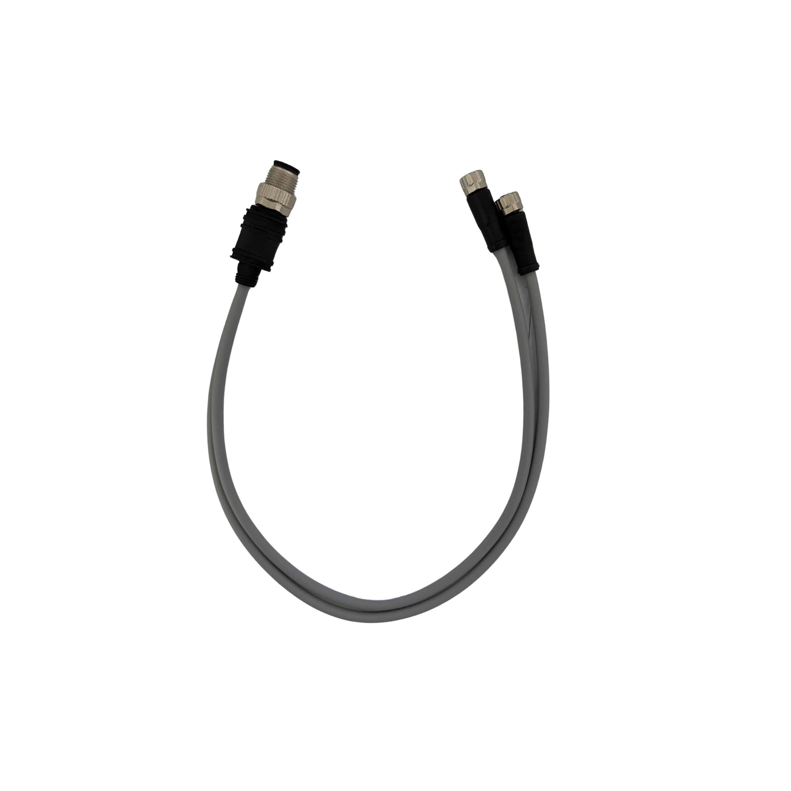 M12Y model, 4-pin male-straight/female-straight 3-pin 2M8, gray PUR cable