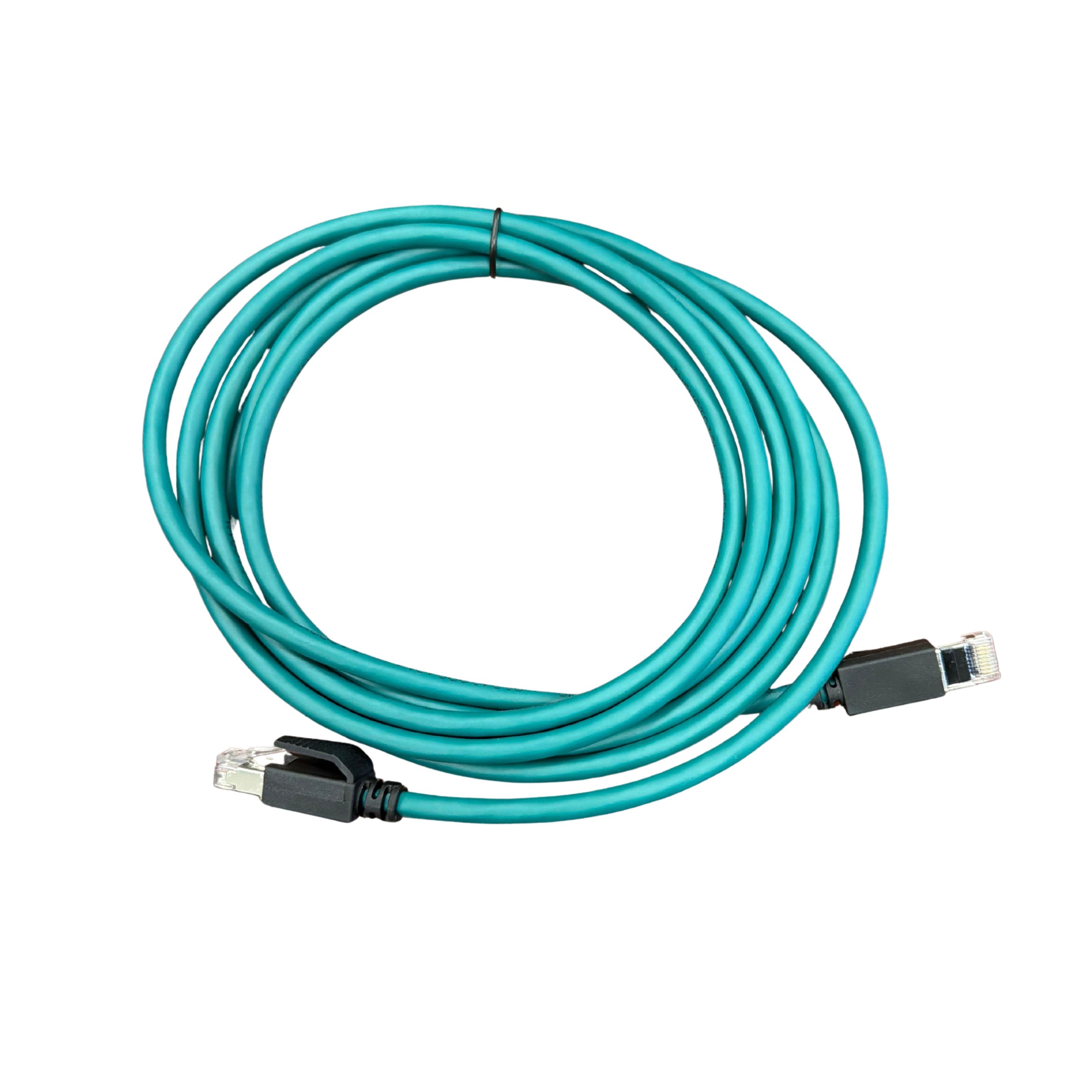 Double-ended precasting, RJ45 male straight/RJ45 male straight, energy chain, clear water blue shielding 3 meters length