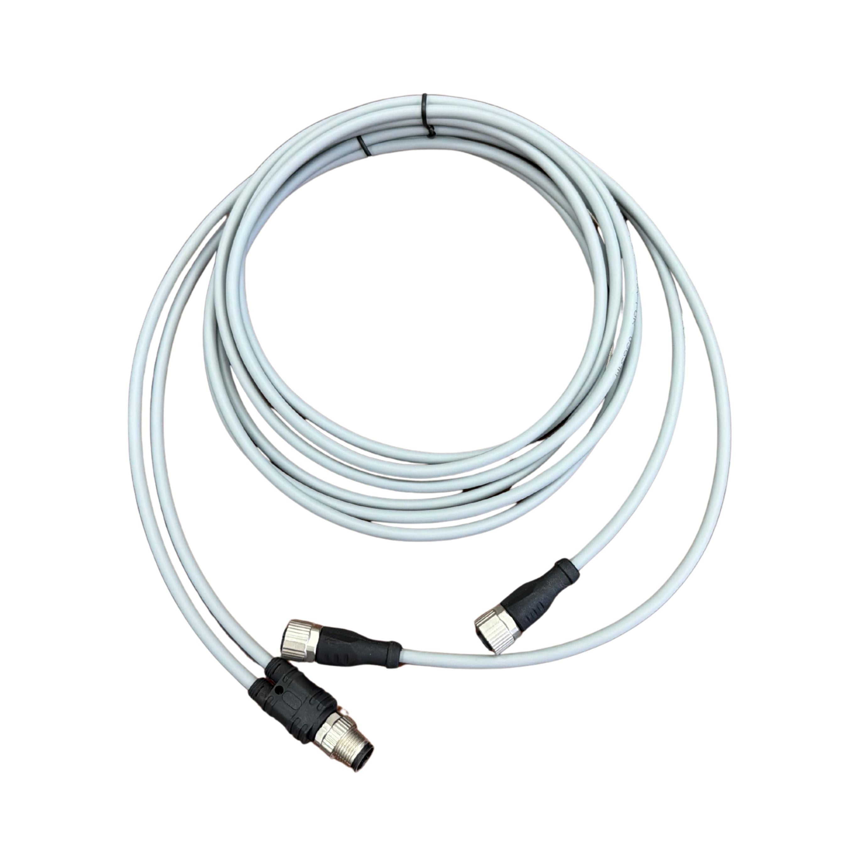 M12 Male Y Distributor - M12 2 Female Straight No Light