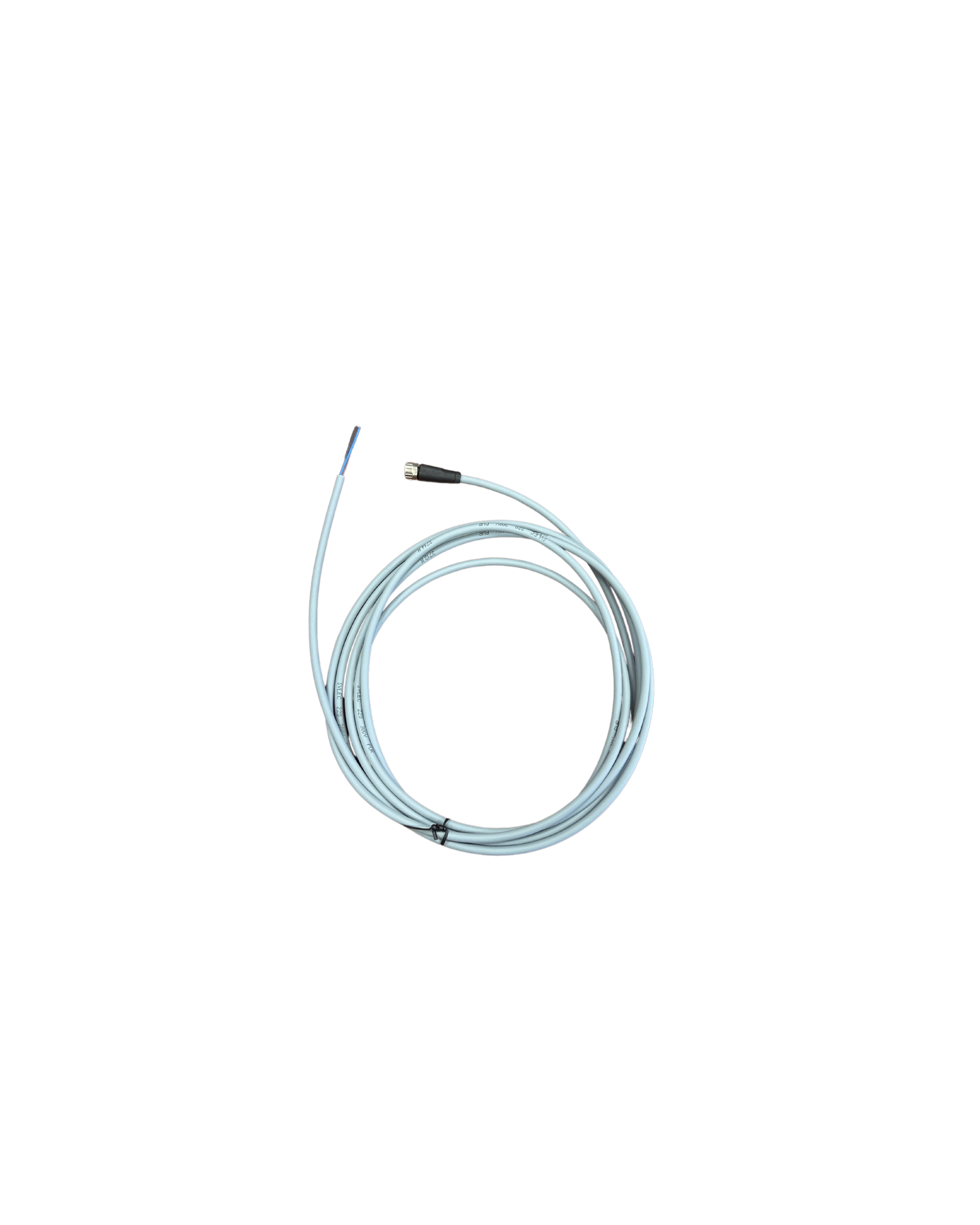 M8, 3Pins Female Straight cable with open ended wires 3m, no light