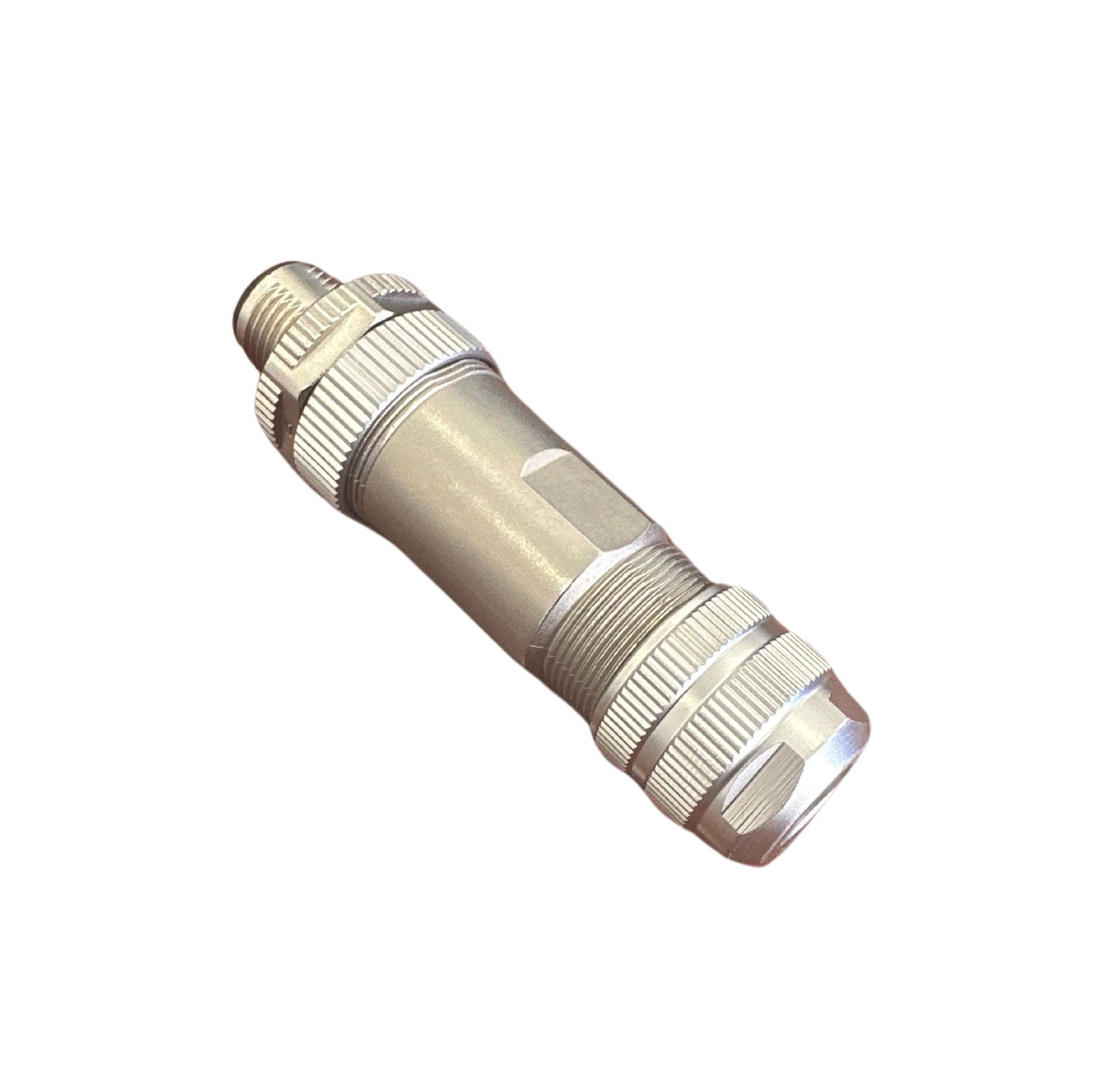 M12, D buckle 4-pin male, straight, PG7, screw crimping, shielding
