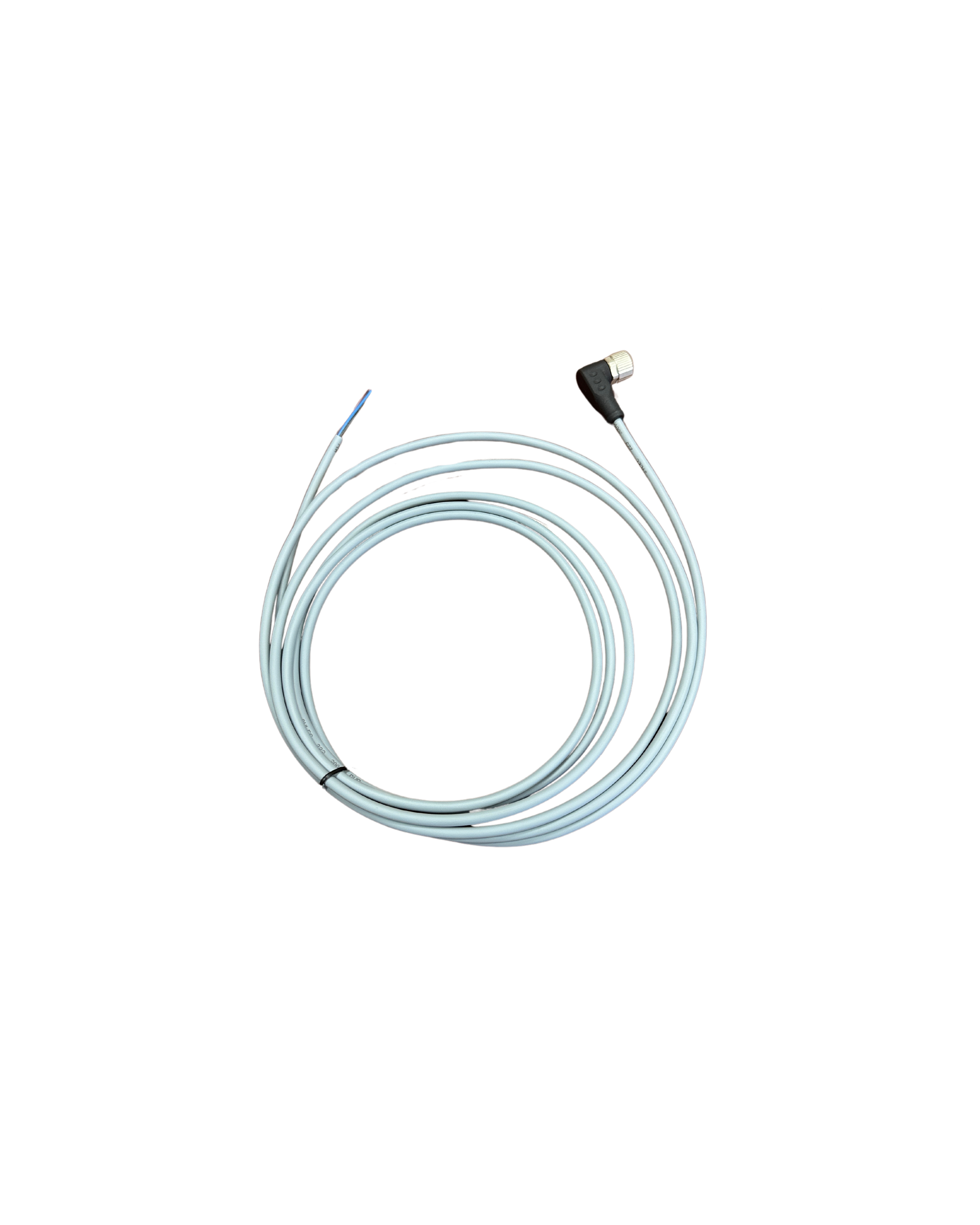 M12, 3Pins Female 90° cable with open ended wires 3m, no light A-Code