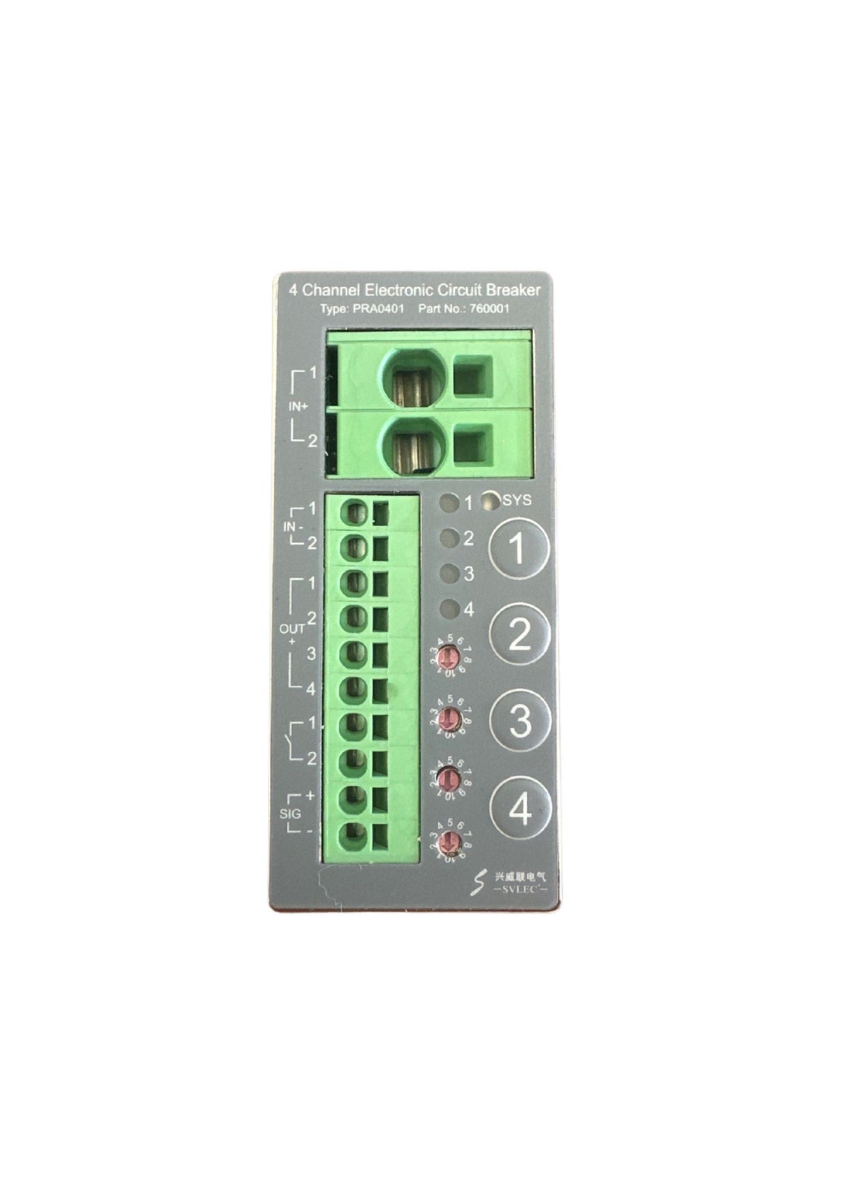 Electronic circuit breaker, 4 currents