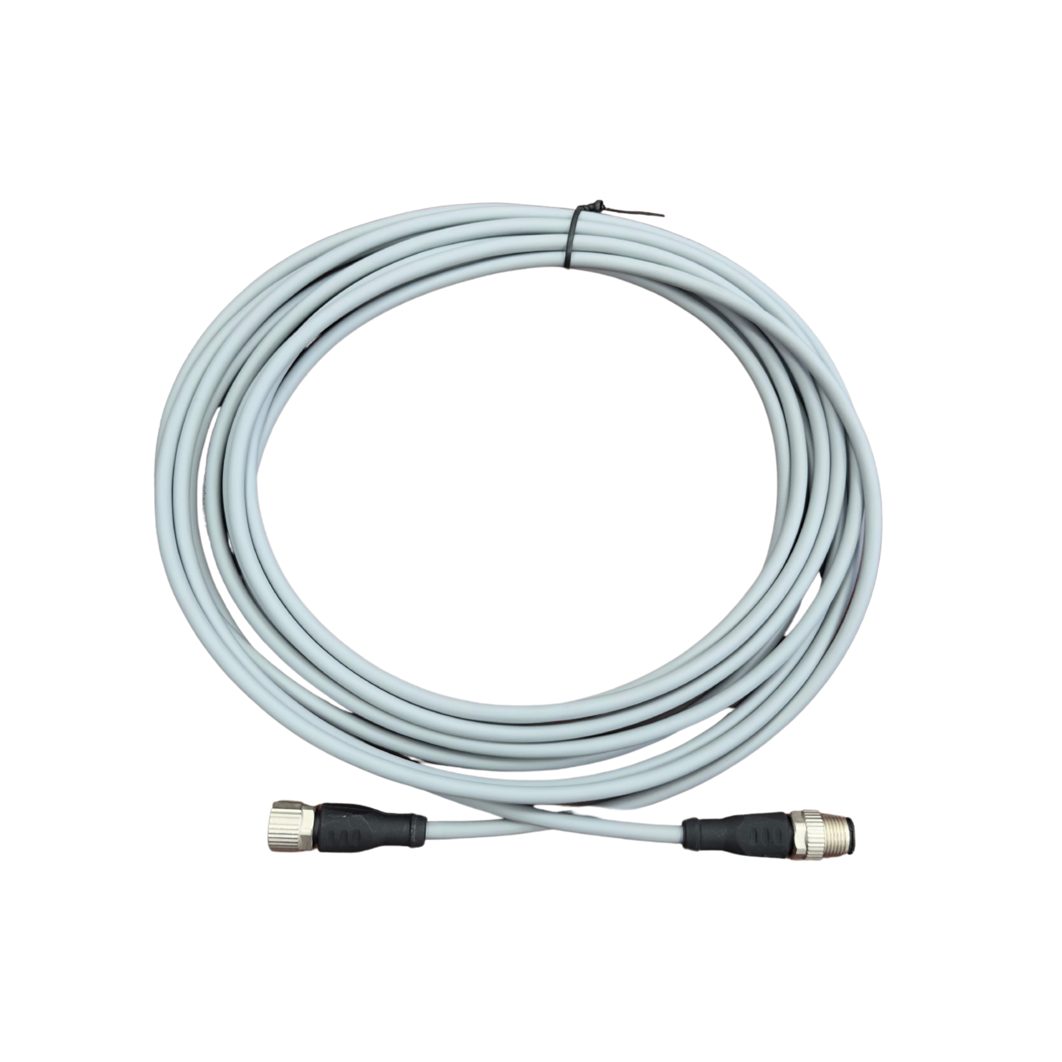 Male M12- Female M12 Connection cable Straight 4 Pins No Light