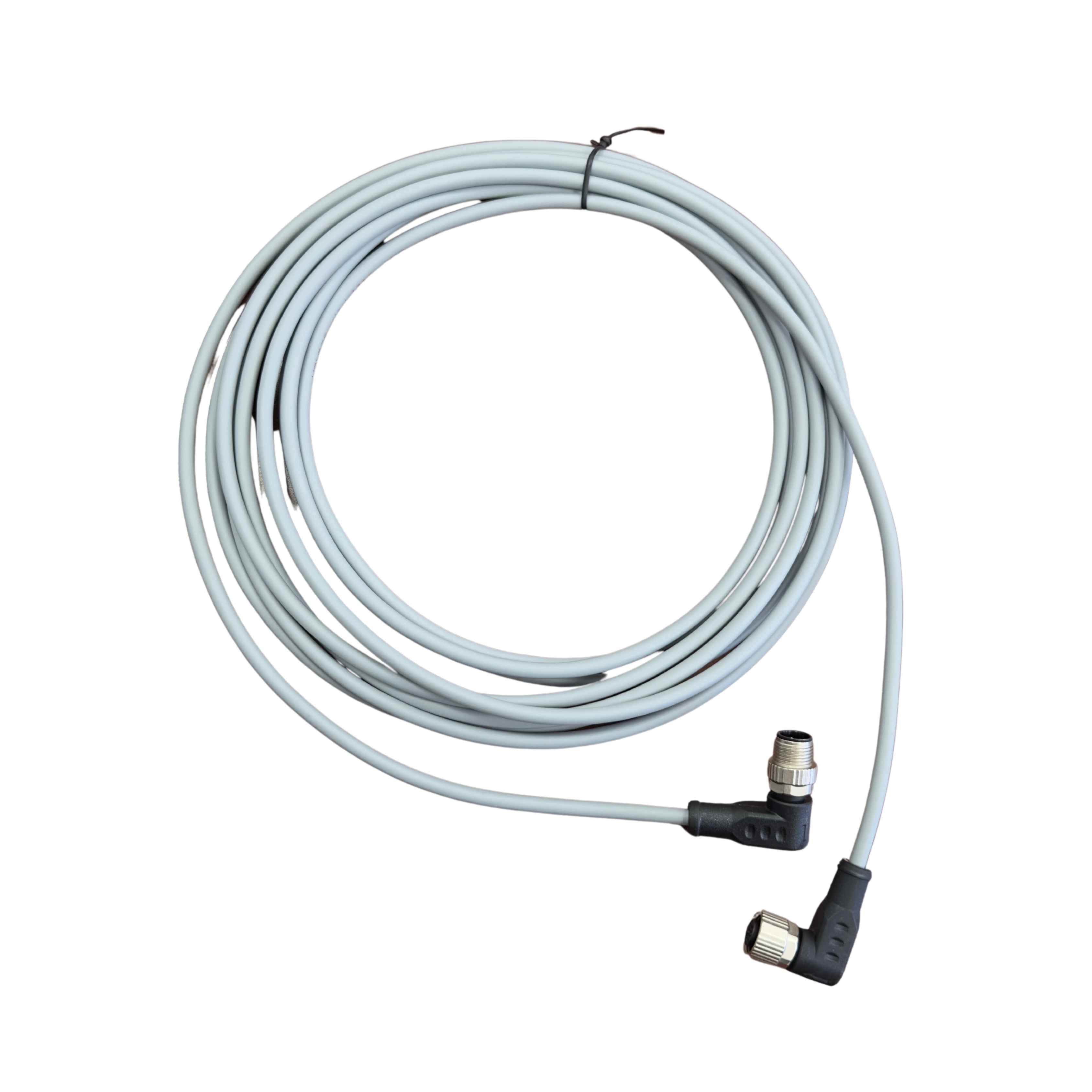 Male M12- Female M12 Connection cable 90° 4 Pins No Light