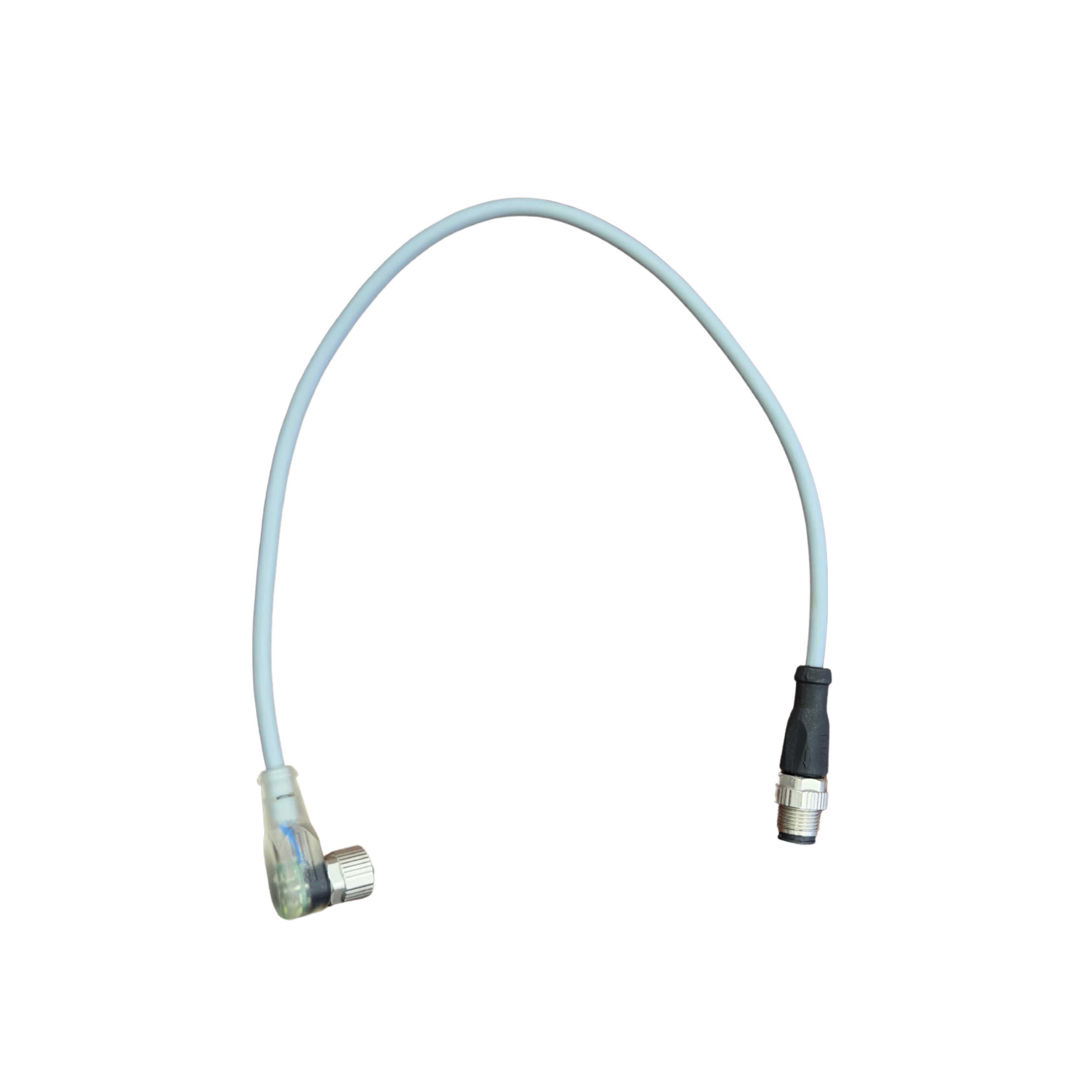 Male M12 Straight- Female M12 90° Connection cable  4 Pins With Light